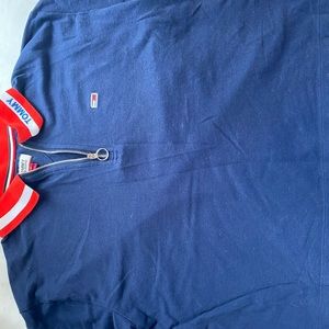 Tommy Hilfiger short sleeve O ring zip up shirt